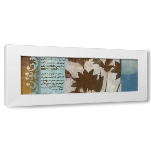 Flower Filigree Panorama II White Modern Wood Framed Art Print by Green-Aldridge, W.
