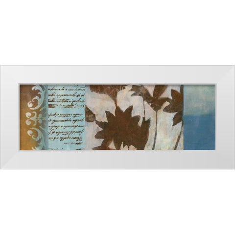 Flower Filigree Panorama II White Modern Wood Framed Art Print by Green-Aldridge, W.