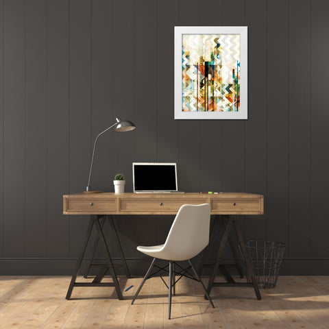 Urban Chevron II White Modern Wood Framed Art Print by Vision Studio