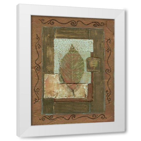 Leaf Quartet I White Modern Wood Framed Art Print by Russell, Wendy