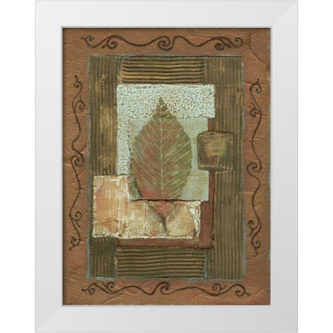 Leaf Quartet I White Modern Wood Framed Art Print by Russell, Wendy