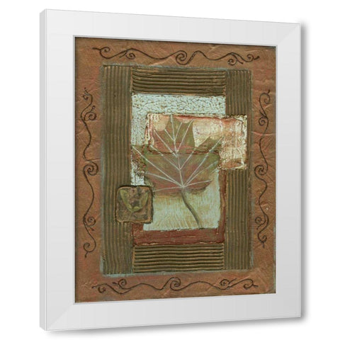 Leaf Quartet II White Modern Wood Framed Art Print by Russell, Wendy