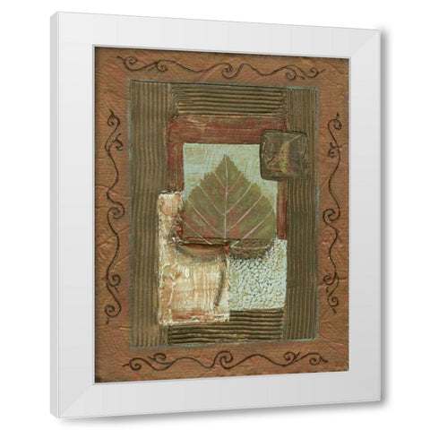 Leaf Quartet III White Modern Wood Framed Art Print by Russell, Wendy