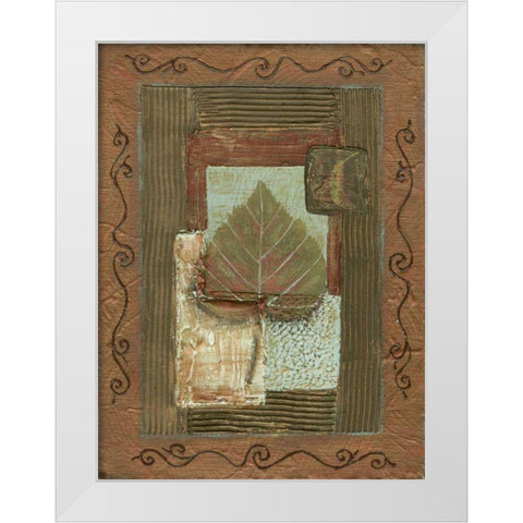 Leaf Quartet III White Modern Wood Framed Art Print by Russell, Wendy