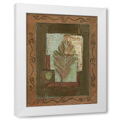 Leaf Quartet IV White Modern Wood Framed Art Print by Russell, Wendy