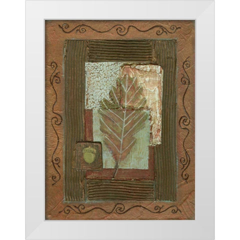 Leaf Quartet IV White Modern Wood Framed Art Print by Russell, Wendy