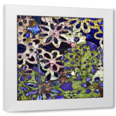 Bejeweled Woodblock III White Modern Wood Framed Art Print by Mountain, Ricki
