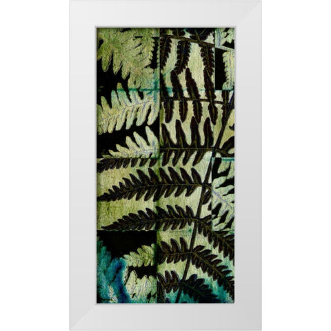 Midnight Ferns II White Modern Wood Framed Art Print by Vision Studio
