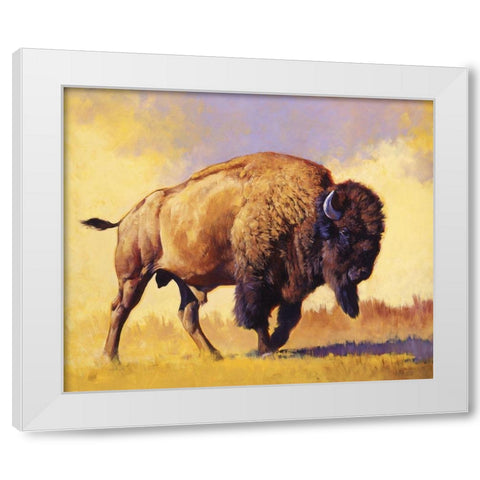 Tatanka White Modern Wood Framed Art Print by Chapman, Julie T.