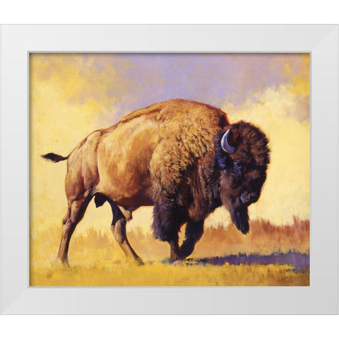 Tatanka White Modern Wood Framed Art Print by Chapman, Julie T.