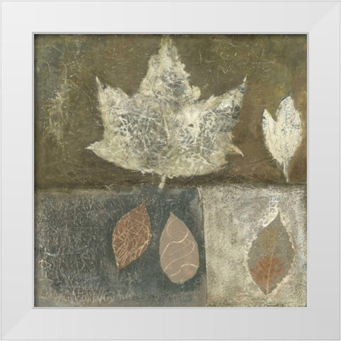 Neutral Leaves I White Modern Wood Framed Art Print by Ray, Elena