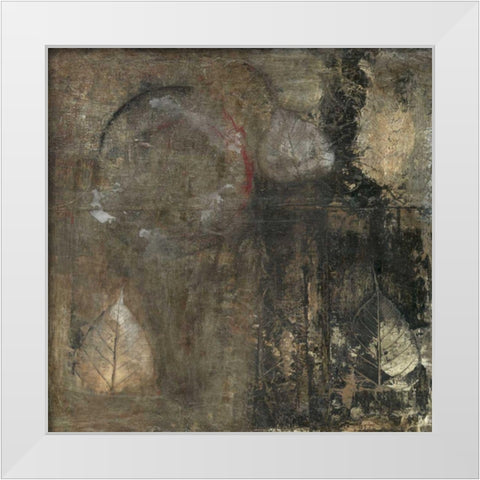 Neutral Leaves II White Modern Wood Framed Art Print by Ray, Elena