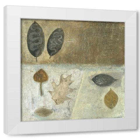Neutral Leaves III White Modern Wood Framed Art Print by Ray, Elena
