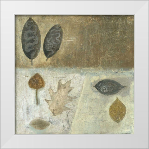 Neutral Leaves III White Modern Wood Framed Art Print by Ray, Elena