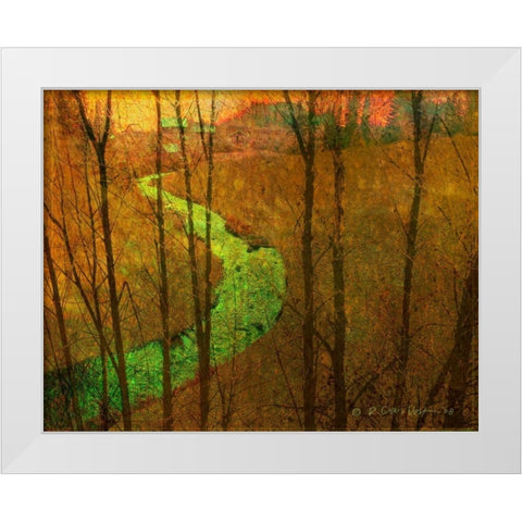 Woodblock Stream I White Modern Wood Framed Art Print by Vest, Chris