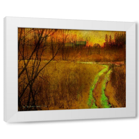 Woodblock Stream II White Modern Wood Framed Art Print by Vest, Chris
