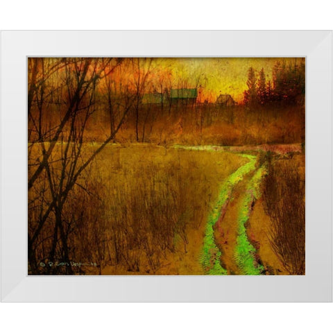 Woodblock Stream II White Modern Wood Framed Art Print by Vest, Chris