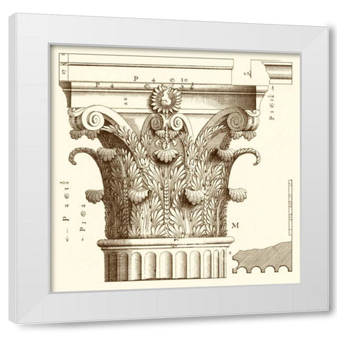 Corinthian Detail II White Modern Wood Framed Art Print by Vision Studio