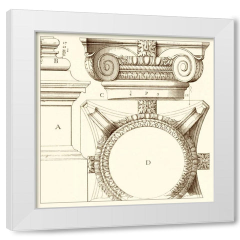 Corinthian Detail IV White Modern Wood Framed Art Print by Vision Studio