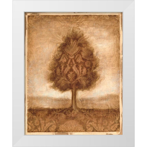 Patterned Maple I White Modern Wood Framed Art Print by Harper, Ethan