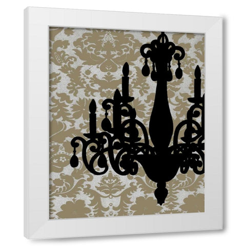 Chandelier Silhouette I White Modern Wood Framed Art Print by Harper, Ethan