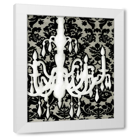 Patterned Chandelier II White Modern Wood Framed Art Print by Harper, Ethan
