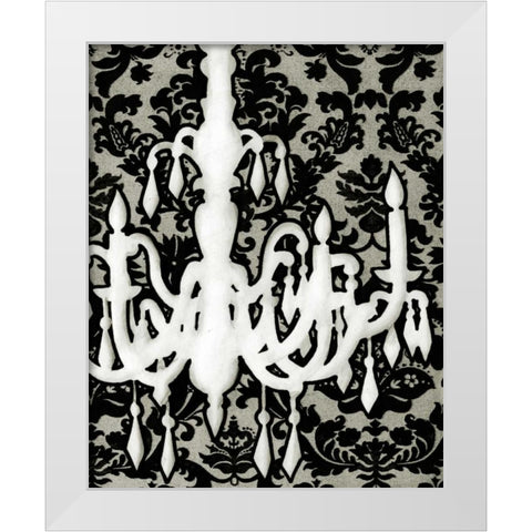 Patterned Chandelier II White Modern Wood Framed Art Print by Harper, Ethan