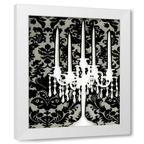 Patterned Candelabra I White Modern Wood Framed Art Print by Harper, Ethan