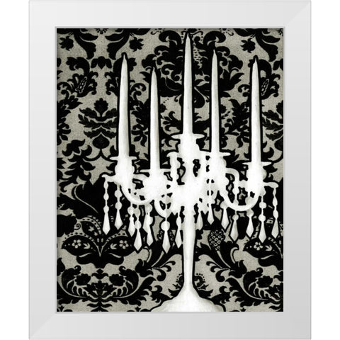 Patterned Candelabra I White Modern Wood Framed Art Print by Harper, Ethan