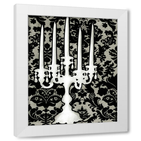 Patterned Candelabra II White Modern Wood Framed Art Print by Harper, Ethan