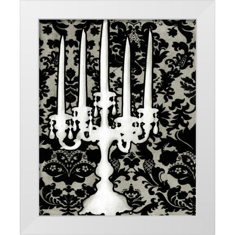 Patterned Candelabra II White Modern Wood Framed Art Print by Harper, Ethan