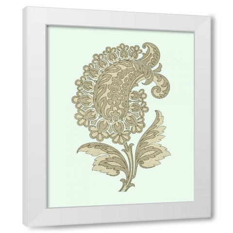 Celadon Floral Motif II White Modern Wood Framed Art Print by Vision Studio