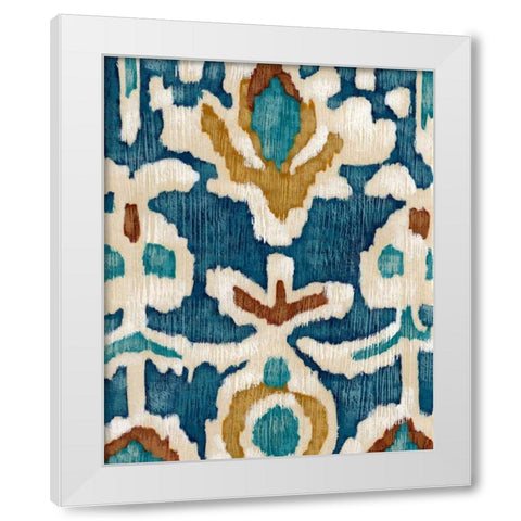 Ocean Ikat I White Modern Wood Framed Art Print by Zarris, Chariklia