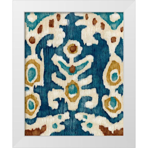 Ocean Ikat III White Modern Wood Framed Art Print by Zarris, Chariklia