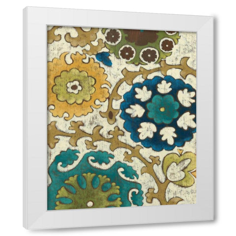 Suzani Song V White Modern Wood Framed Art Print by Zarris, Chariklia