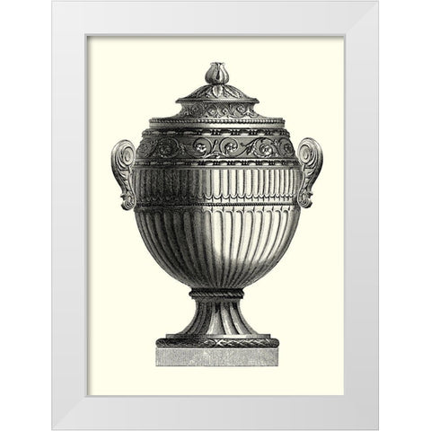 Mini BW Empire Urn II - ZHC White Modern Wood Framed Art Print by Vision Studio