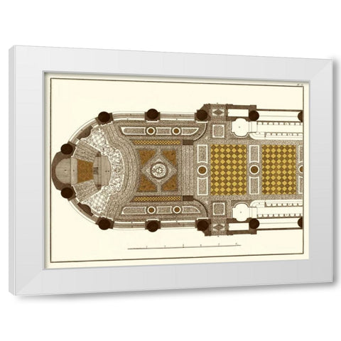 French Marquetry I White Modern Wood Framed Art Print by Vision Studio