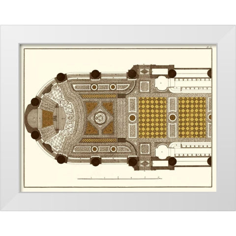French Marquetry I White Modern Wood Framed Art Print by Vision Studio