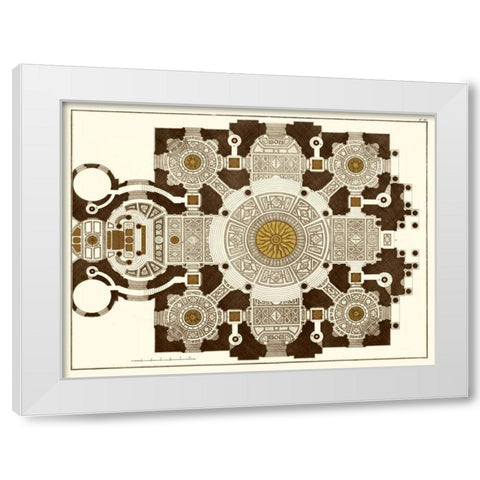 French Marquetry III White Modern Wood Framed Art Print by Vision Studio