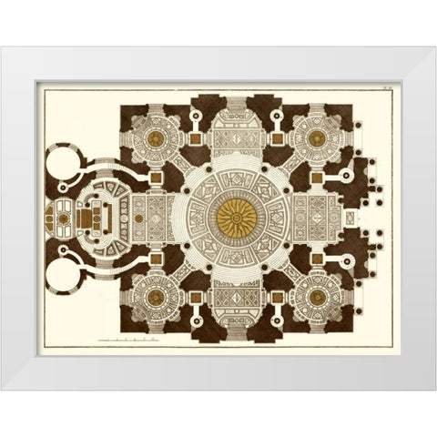 French Marquetry III White Modern Wood Framed Art Print by Vision Studio
