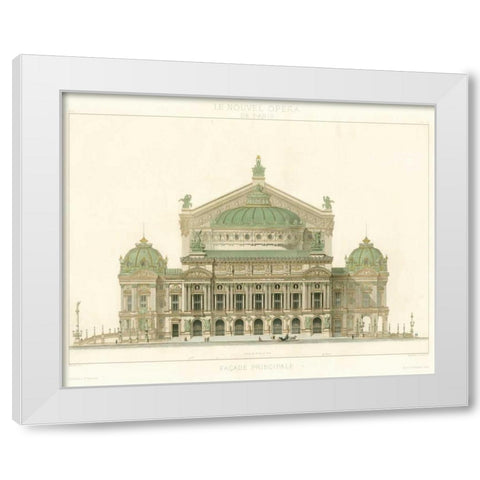 Paris Opera House II White Modern Wood Framed Art Print by Duchampt