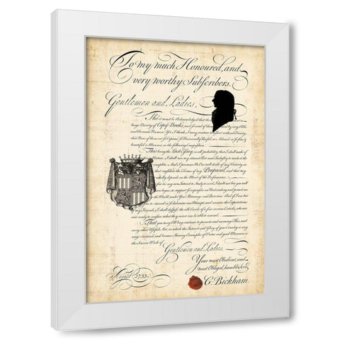 Bickhams Proposal White Modern Wood Framed Art Print by Vision Studio