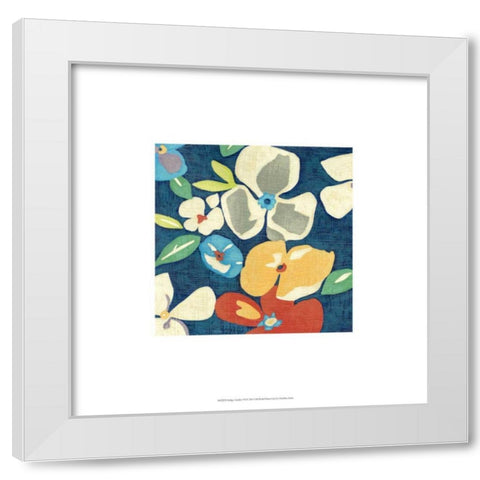 Indigo Garden VII White Modern Wood Framed Art Print by Zarris, Chariklia