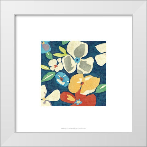 Indigo Garden VII White Modern Wood Framed Art Print by Zarris, Chariklia