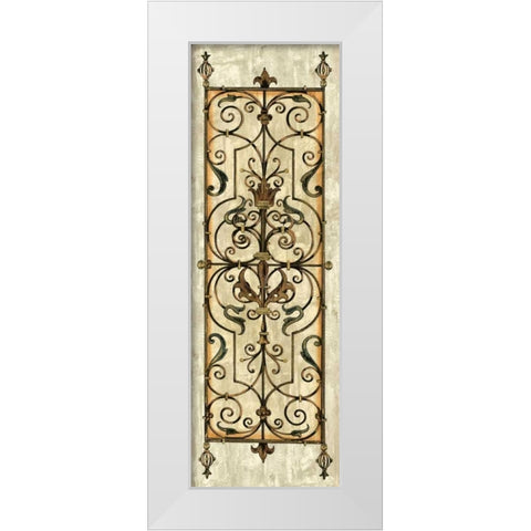 Crackled Verdigris Panel I White Modern Wood Framed Art Print by Vision Studio