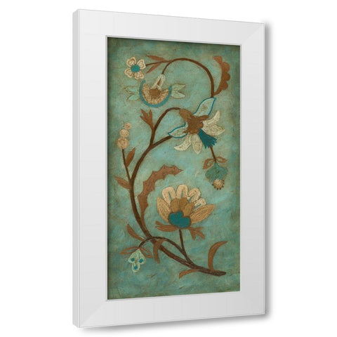 Embroidery Panel I White Modern Wood Framed Art Print by Meagher, Megan
