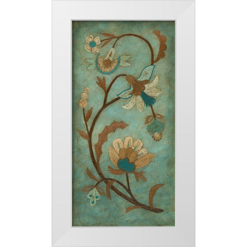 Embroidery Panel I White Modern Wood Framed Art Print by Meagher, Megan