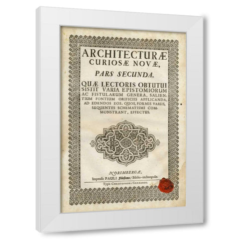 Embossed Bookplate White Modern Wood Framed Art Print by Vision Studio