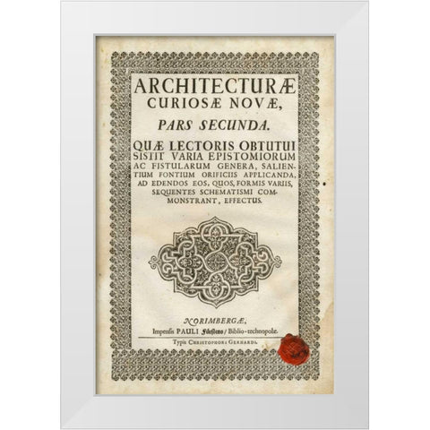 Embossed Bookplate White Modern Wood Framed Art Print by Vision Studio