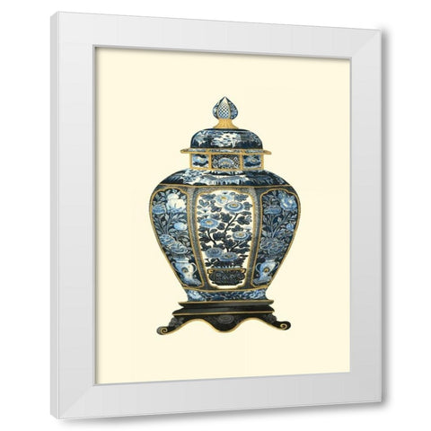 Blue Porcelain Vase I White Modern Wood Framed Art Print by Vision Studio